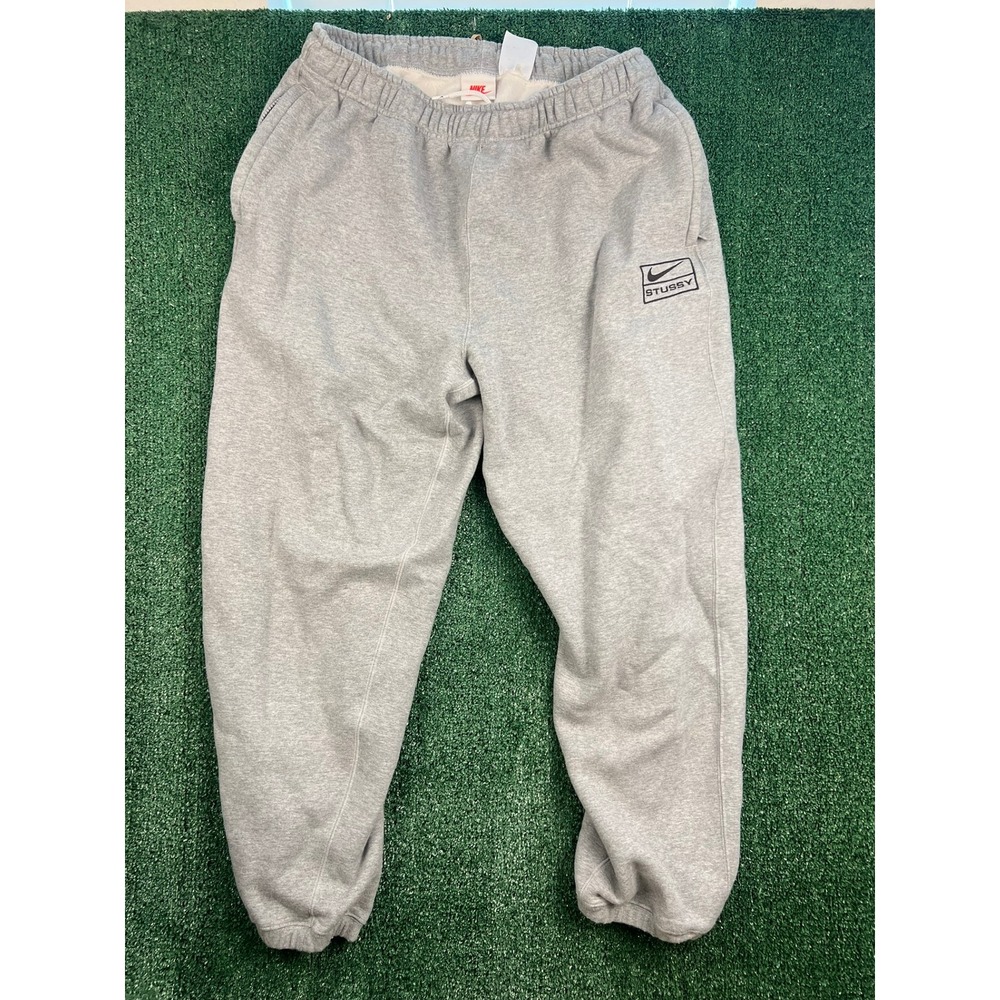Nike x Stussy NRG BR Fleece Sweatpants XL Grey CT4312-063 SS20 Joggers